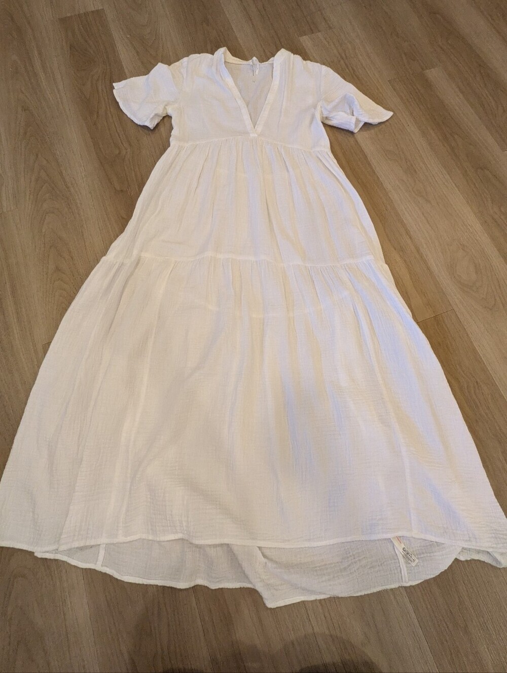 Anthropologie White Maxi Summer Dress Size S